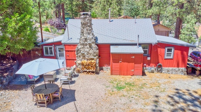 1815 Thrush Rd, Wrightwood, CA 92397 - back of house featuring a chimney