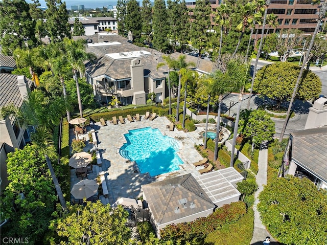 29 Baycrest Ct Unit 16, Newport Beach, CA 92660 - aerial view of a pool
