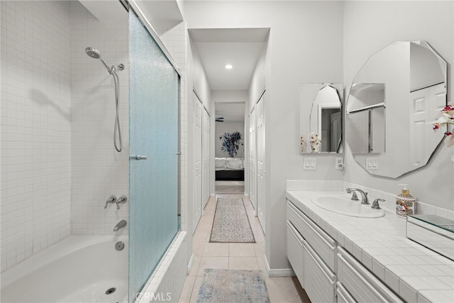 29 Baycrest Ct Unit 16, Newport Beach, CA 92660 - full bath featuring vanity, connected bathroom, shower / bath combination, and tile patterned flooring