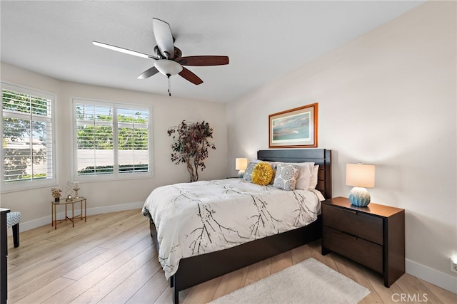 29 Baycrest Ct Unit 16, Newport Beach, CA 92660 - bedroom featuring light wood-style flooring and a ceiling fan
