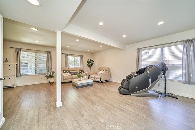 16011 Sugarpine Ln, Cerritos, CA 90703 - workout room with light wood-style floors and recessed lighting