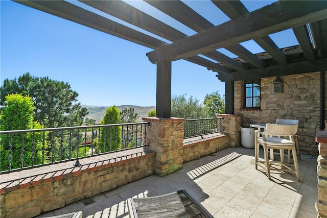 4 Thomas Rd, Ladera Ranch, CA 92694 - view of patio with a mountain view and a pergola