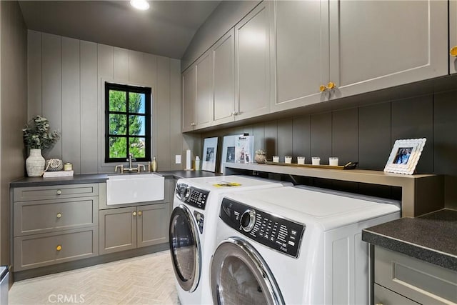 4 Thomas Rd, Ladera Ranch, CA 92694 - laundry room with washing machine and dryer and cabinet space