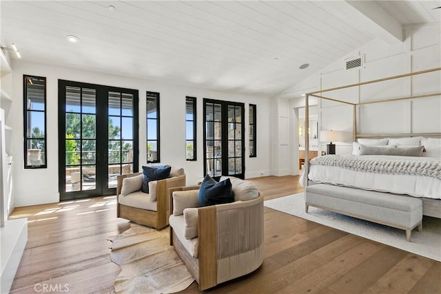 4 Thomas Rd, Ladera Ranch, CA 92694 - bedroom with french doors, access to exterior, and wood finished floors