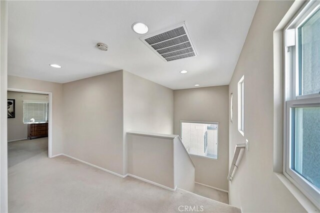 2354 Crimson Ave, Rosamond, CA 93560 - hall with an upstairs landing, carpet, healthy amount of natural light, and recessed lighting