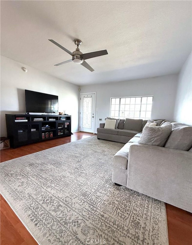 1836 Jaybrook Dr, Rancho Palos Verdes, CA 90275 - living room featuring ceiling fan and wood finished floors