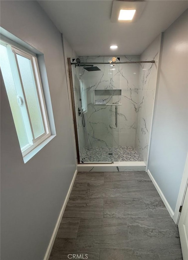 1836 Jaybrook Dr, Rancho Palos Verdes, CA 90275 - bathroom featuring a marble finish shower and baseboards
