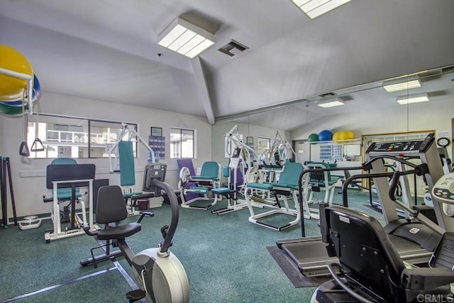 1682 Circa Del Lago Unit A306, San Marcos, CA 92078 - workout area with lofted ceiling