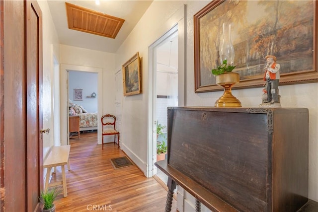 7914 Magnolia Ave, Riverside, CA 92504 - corridor with wood finished floors and baseboards
