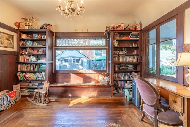 7914 Magnolia Ave, Riverside, CA 92504 - home office featuring a chandelier