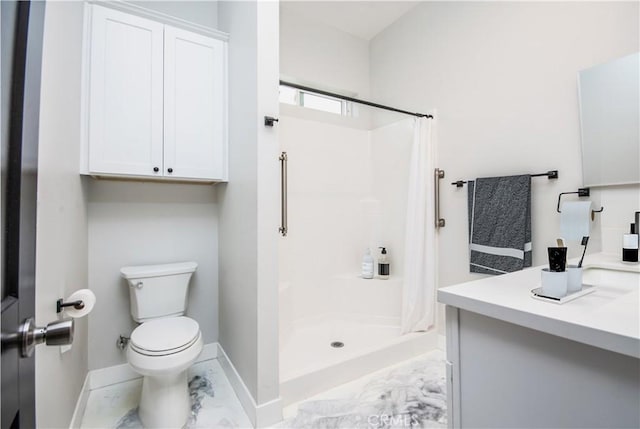 1204 Arbenz Cir, Corona, CA 92881 - full bathroom with marble look tile flooring, vanity, and a stall shower