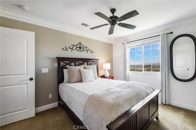 33976 Galleron St, Temecula, CA 92592 - bedroom featuring carpet, ornamental molding, and a ceiling fan