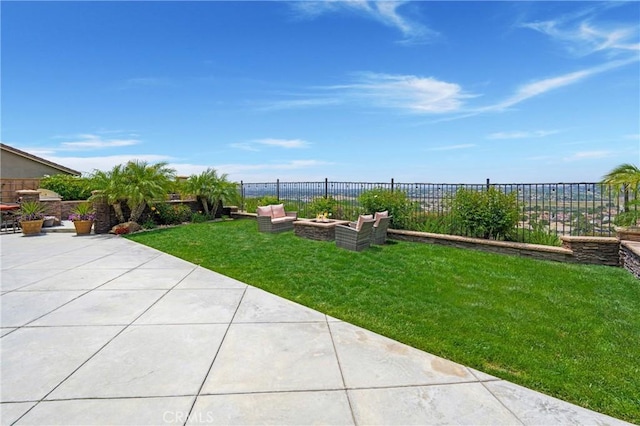 33976 Galleron St, Temecula, CA 92592 - fenced backyard with a patio area and a fire pit