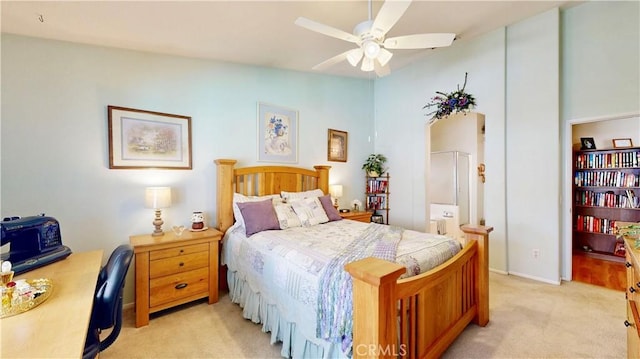 7075 Montana Ave, Fontana, CA 92336 - bedroom with light carpet and ceiling fan