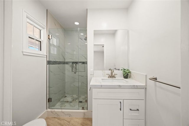 181 W Casad St, Covina, CA 91723 - full bathroom featuring vanity and a marble finish shower