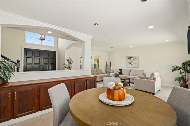20681 Via Amarilla, Yorba Linda, CA 92886 - dining area featuring recessed lighting and crown molding