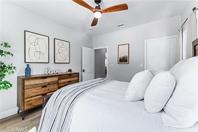 4400 Homer St, Los Angeles, CA 90031 - bedroom featuring light wood-type flooring and a ceiling fan