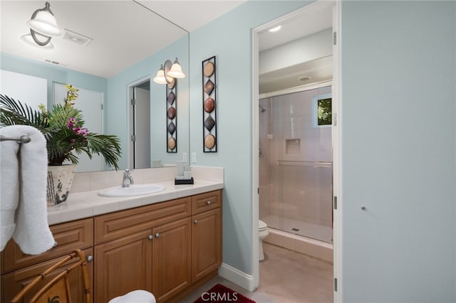 56102 Baltusrol Ln, Quinta, CA 92253 - bathroom with vanity and a stall shower