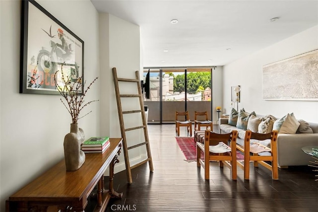 930 N Wetherly Dr Unit 201, West Hollywood, CA 90069 - dining room with floor to ceiling windows, wood finished floors, and recessed lighting
