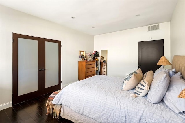 930 N Wetherly Dr Unit 201, West Hollywood, CA 90069 - bedroom with french doors and dark wood-type flooring