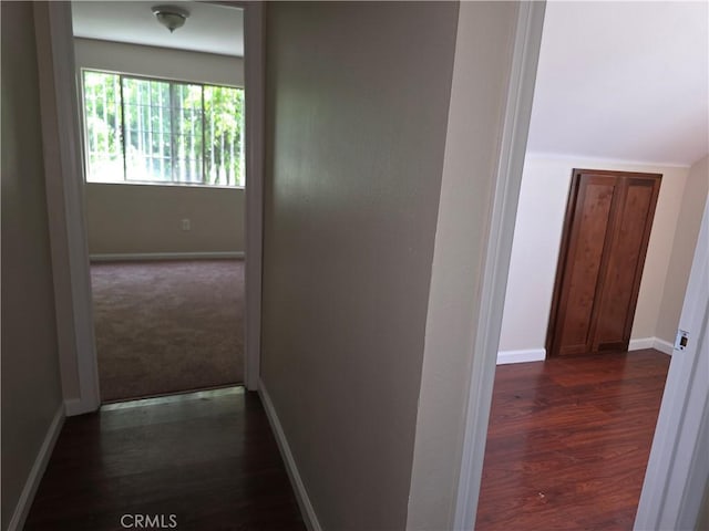 123 E Gage Ave, Los Angeles, CA 90003 - hall featuring baseboards and dark wood-style flooring
