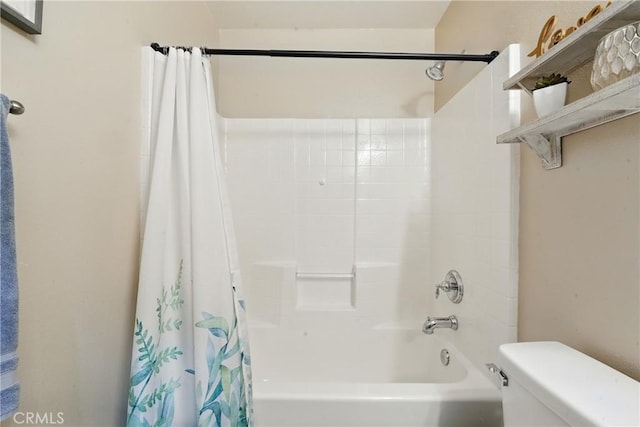 31258 Shadow Ridge Dr, Menifee, CA 92584 - bathroom featuring shower / bath combo and toilet