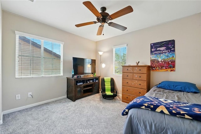 31258 Shadow Ridge Dr, Menifee, CA 92584 - carpeted bedroom with baseboards and ceiling fan