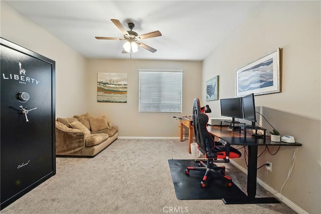 31258 Shadow Ridge Dr, Menifee, CA 92584 - carpeted office with a ceiling fan and baseboards