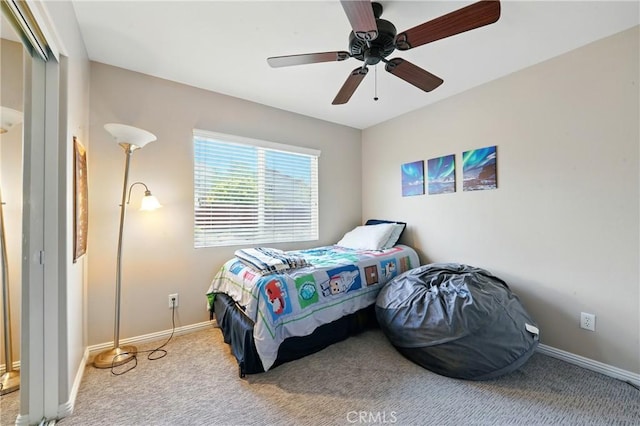31258 Shadow Ridge Dr, Menifee, CA 92584 - carpeted bedroom featuring baseboards and a ceiling fan