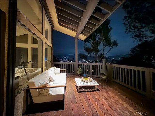 1960 Polaris Dr, Glendale, CA 91208 - deck at night featuring outdoor lounge area