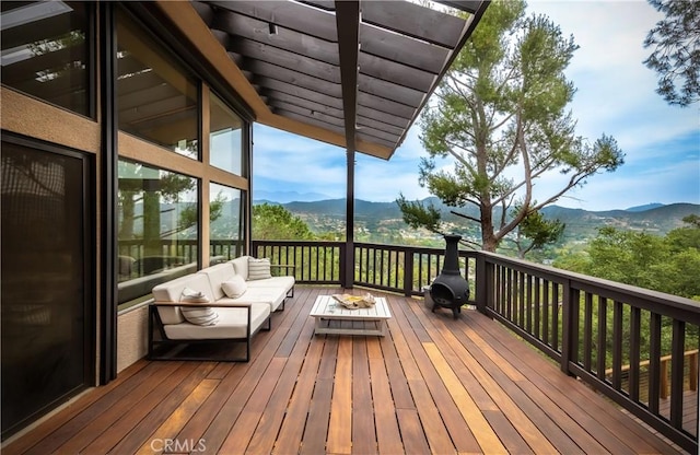 1960 Polaris Dr, Glendale, CA 91208 - deck with a mountain view and outdoor lounge area