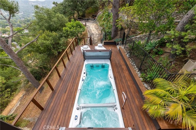 1960 Polaris Dr, Glendale, CA 91208 - view of swimming pool with a deck with mountain view