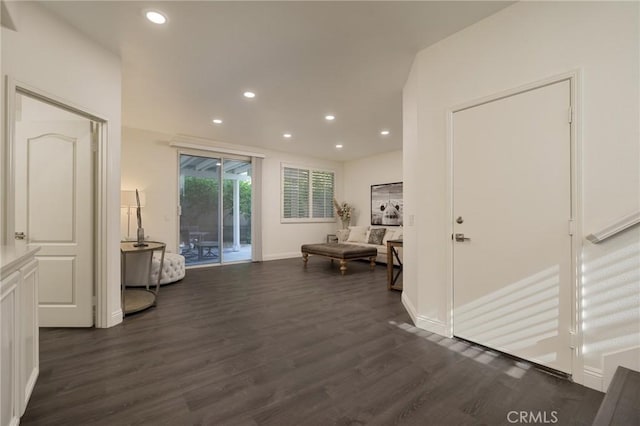3120 Tara, Costa Mesa, CA 92626 - hall featuring dark wood finished floors and recessed lighting