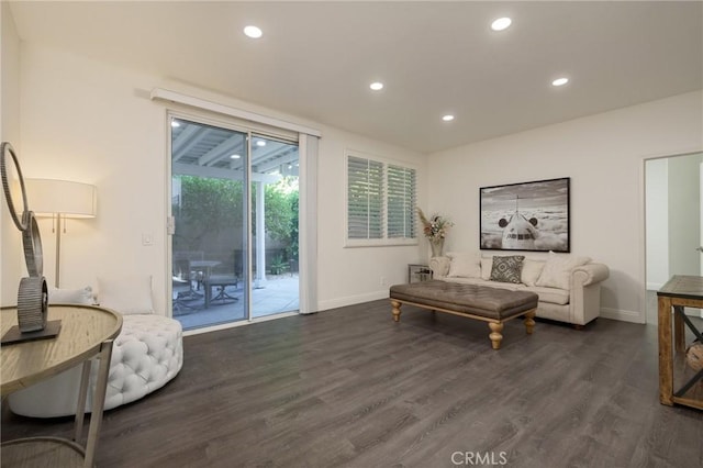 3120 Tara, Costa Mesa, CA 92626 - living area featuring recessed lighting and dark wood-type flooring