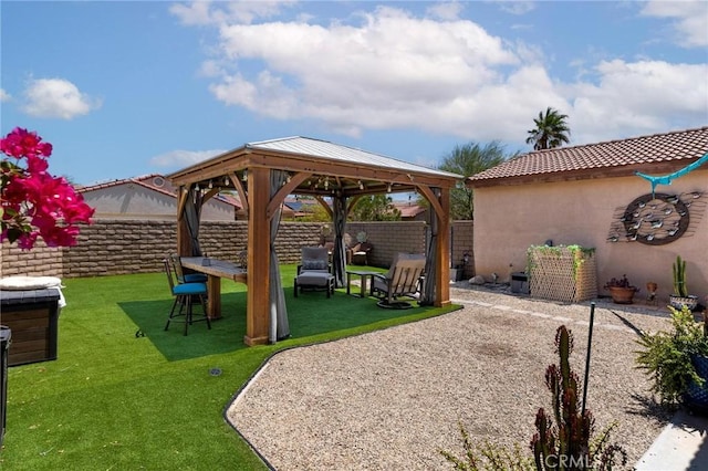 67760 Rio Vista Dr, Cathedral City, CA 92234 - fenced backyard with a gazebo