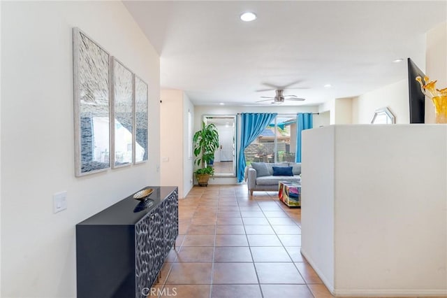 67760 Rio Vista Dr, Cathedral City, CA 92234 - hallway featuring light tile patterned floors and recessed lighting