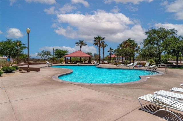 67760 Rio Vista Dr, Cathedral City, CA 92234 - community pool with a patio and a gazebo