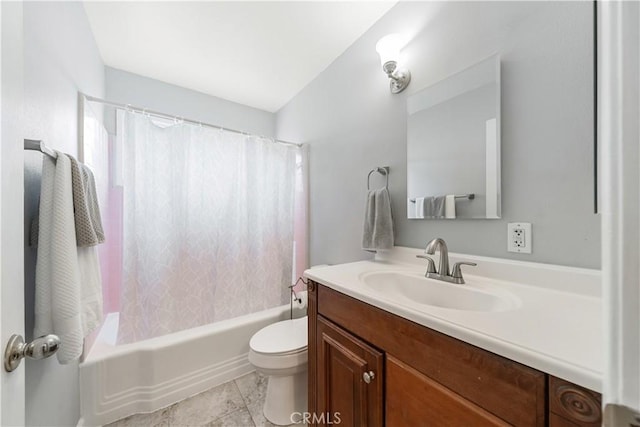 644 E Mountain View Ave, Glendora, CA 91741 - full bathroom featuring vanity, shower / bathtub combination with curtain, and tile patterned floors