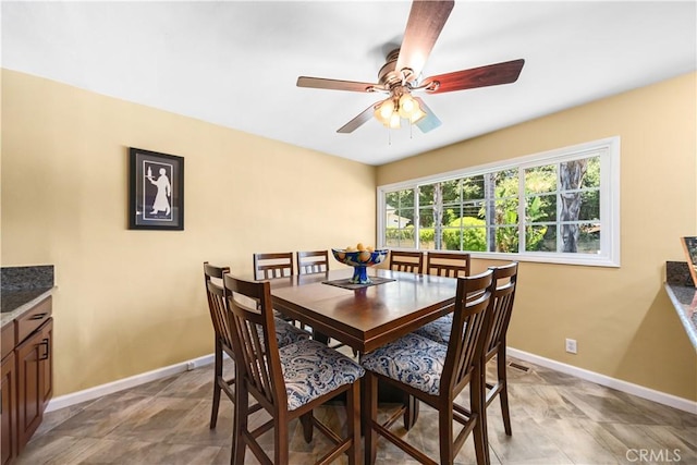 644 E Mountain View Ave, Glendora, CA 91741 - dining room featuring baseboards and ceiling fan