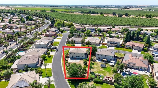 9790 Heatherhearst Dr, Chowchilla, CA 93610 - overview of rural landscape with abundant farmland, nearby suburban area, and property parcel outlined