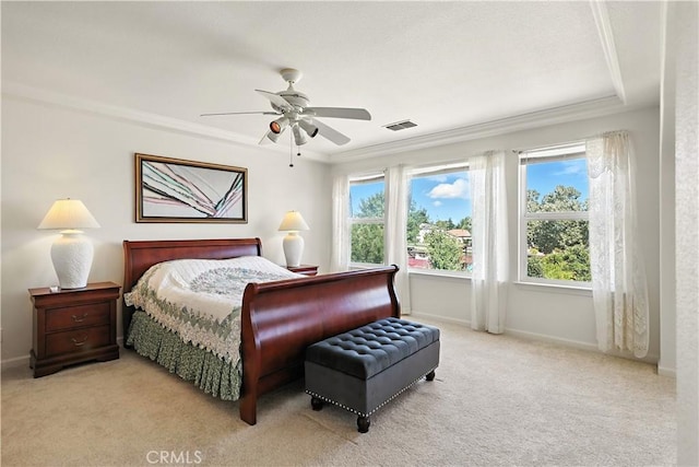 9790 Heatherhearst Dr, Chowchilla, CA 93610 - carpeted bedroom featuring crown molding and ceiling fan