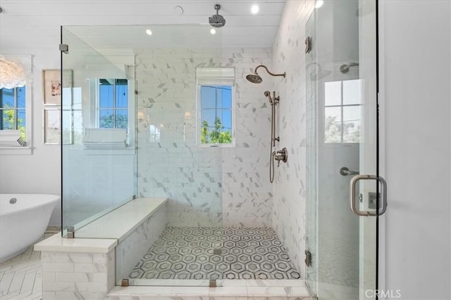 910 28th St, Manhattan Beach, CA 90266 - bathroom with a stall shower and a freestanding tub