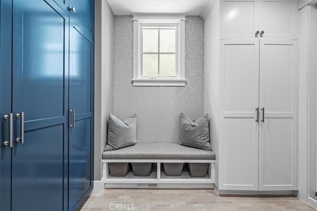 910 28th St, Manhattan Beach, CA 90266 - mudroom with light wood-style flooring and a textured wall