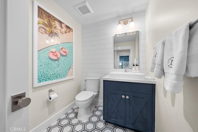 910 28th St, Manhattan Beach, CA 90266 - half bathroom with vanity and wood walls