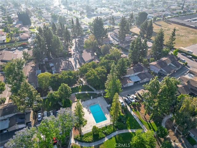 4863 Jackson St Unit B, Riverside, CA 92503 - aerial view of property and surrounding area with a pool and nearby suburban area