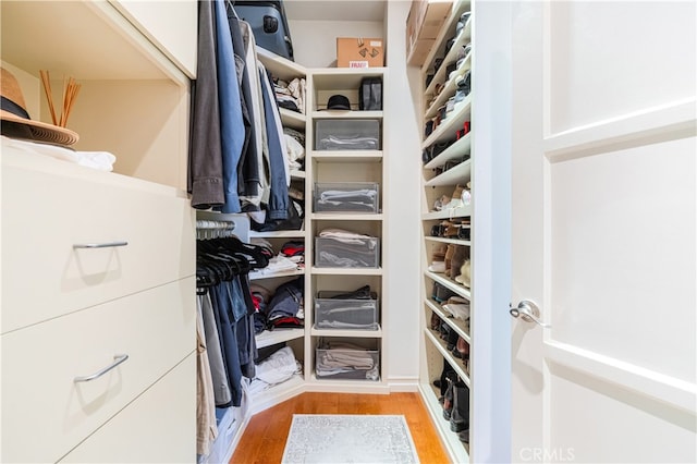 4022 Willowcrest Ave, Studio City, CA 91604 - walk in closet with wood finished floors