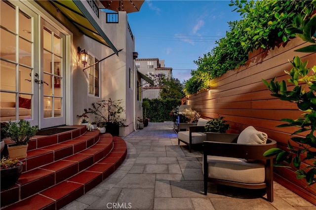 4022 Willowcrest Ave, Studio City, CA 91604 - view of patio / terrace featuring french doors