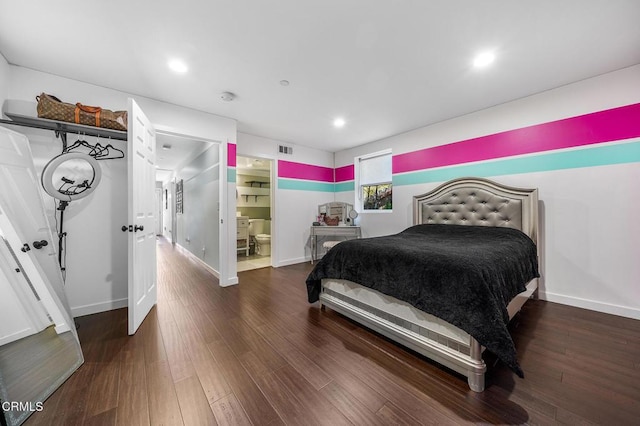 4255 Raynol St, Los Angeles, CA 90032 - bedroom with wood finished floors, recessed lighting, and connected bathroom