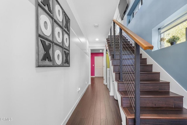 4255 Raynol St, Los Angeles, CA 90032 - staircase with hardwood / wood-style floors and recessed lighting