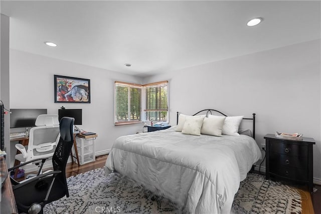 17172 Lahey St, Granada Hills, CA 91344 - bedroom featuring wood finished floors, a desk, and recessed lighting